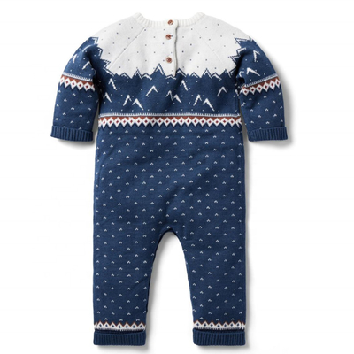 Wholesale Infant Rompers Christmas Knitted Cute Pattern Embroidery Jumpsuits long Sleeves Baby Romper