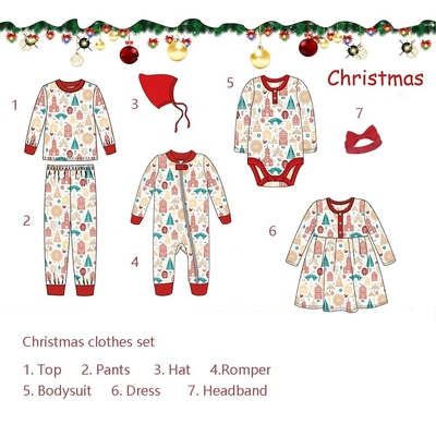 Cotton baby winter clothes christmas onesie baby jumpsuit 7pcs romper bodysuit