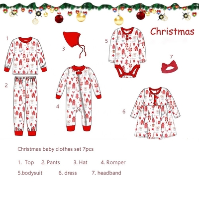 Custom Christmas Baby Infant Romper Dress baby girls clothes set for Christmas