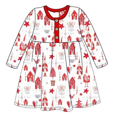 Custom Christmas Baby Infant Romper Dress baby girls clothes set for Christmas