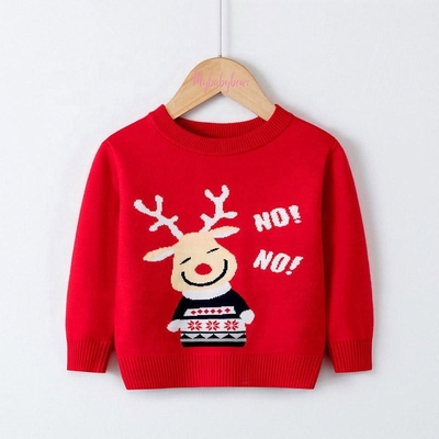 Wholesale Winter Boys Pullovers Elk Snowflake ugly Christmas Sweater For Kids baby Christmas clothes