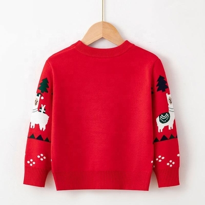 custom 100% cotton cartoon double jacquard kids ugly christmas sweater knit jumpers unisex christmas sweaters for kids