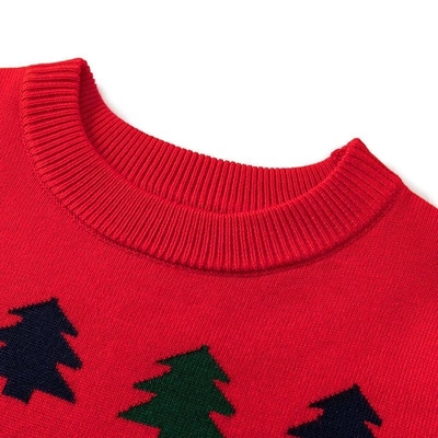 custom 100% cotton cartoon double jacquard kids ugly christmas sweater knit jumpers unisex christmas sweaters for kids