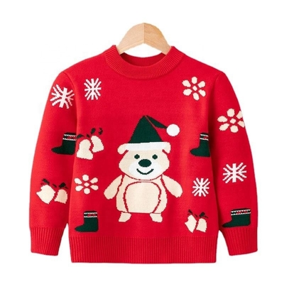 New Autumn And Winter Fashion Christmas Children's Pullovers Kids Girls Boys Knitted Crew Neck Sweaters
