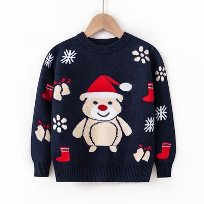 New Autumn And Winter Fashion Christmas Children's Pullovers Kids Girls Boys Knitted Crew Neck Sweaters