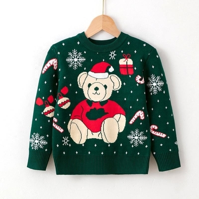 Christmas Cold Season Baby Knitted Sweaters Pullover Children Jumper Warm Knit Kids Sweater Winter Clothing