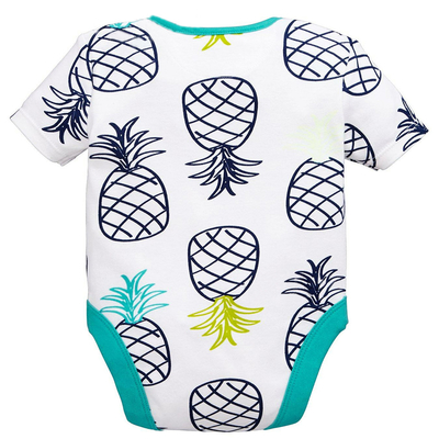 Printing Infant Summer Baby Clothes Unisex Jumpsuit Cotton Knit Short Sleeve Baby Rompers