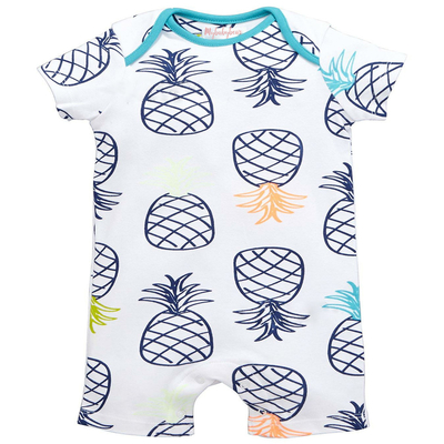 Printing Infant Summer Baby Clothes Unisex Jumpsuit Cotton Knit Short Sleeve Baby Rompers