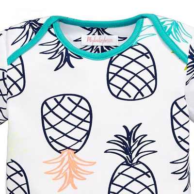 Printing Infant Summer Baby Clothes Unisex Jumpsuit Cotton Knit Short Sleeve Baby Rompers