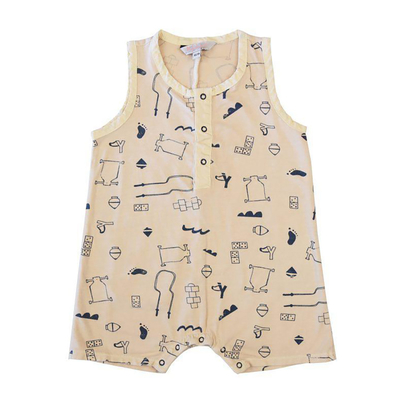 2023 summer Hot sale 100% organic cotton printed animal knitted newborn baby rompers