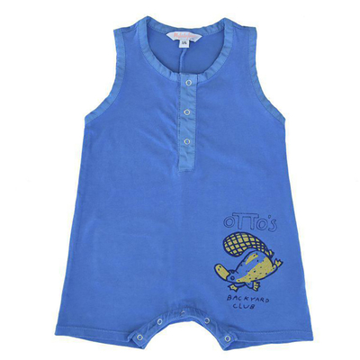 2023 summer Hot sale 100% organic cotton printed animal knitted newborn baby rompers