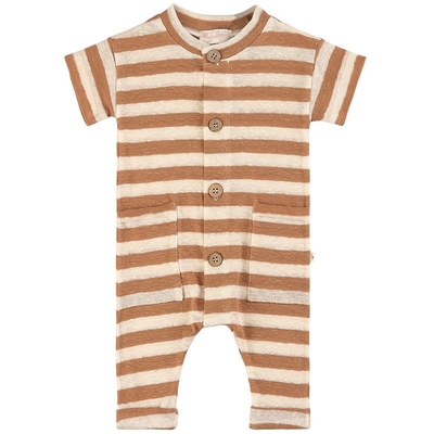 Hot sale Wooden Buttons Cotton Stripe Knitted Newborn Toddler baby rompers