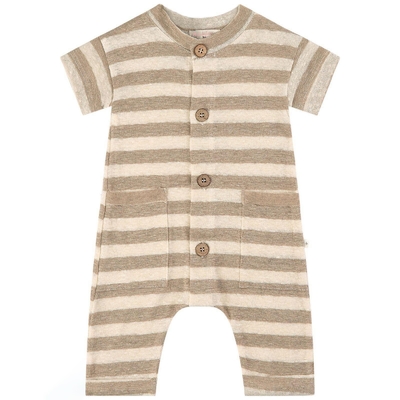 Hot sale Wooden Buttons Cotton Stripe Knitted Newborn Toddler baby rompers