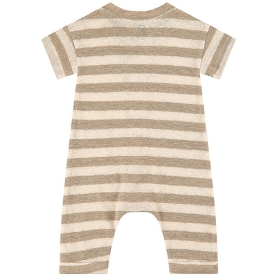 Hot sale Wooden Buttons Cotton Stripe Knitted Newborn Toddler baby rompers