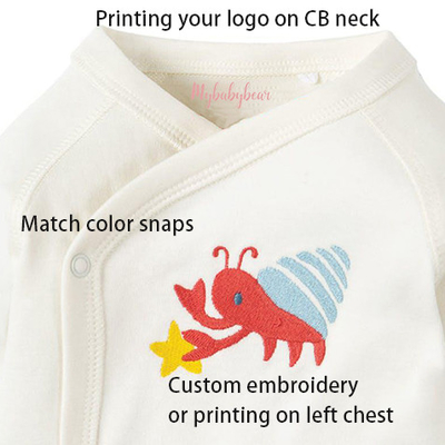 Custom Embroidery Baby Long Sleeve Rompers organic cotton knitted newborn baby rompers