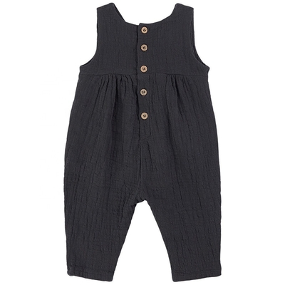 2023 Summer Kids Girls 100% Cotton Muslin Back buttons Jumpsuits Toddler Girl  Clothes Bodysuits Baby