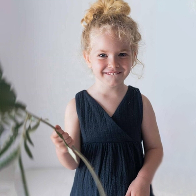 2023 Summer Kids Girls 100% Cotton Muslin Back buttons Jumpsuits Toddler Girl  Clothes Bodysuits Baby
