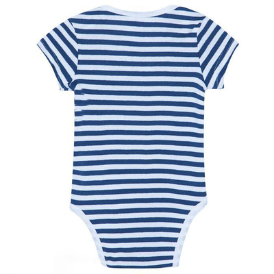 Custom Summer 100% cotton embroidered Stripe Solid Print knitted newborn baby romper