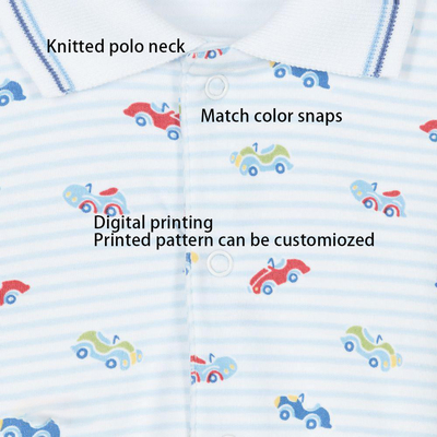 Baby boys summer clothes 100% cotton Polo Collar Baby Romper custom bodysuits Printed Body Suit Baby clothes for Newborn