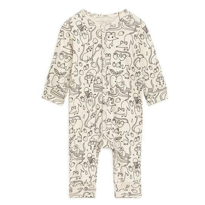OEM Baby Clothes Cotton Long sleeve plain printed jumpsuit custom logo baby romper boy and girl