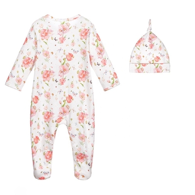 wholesale baby rompers 3pcs hat blanket newborn gift set solid color long sleeve organic cotton baby clothes for 0-24m infant