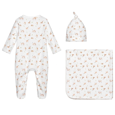 3pcs gift packed Long Sleeve Baby Rompers hat blanket Newborn 100% Cotton Baby Clothes Romper