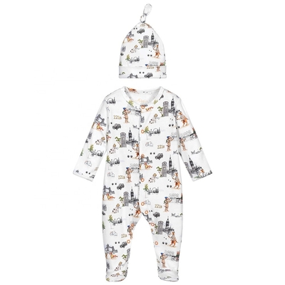 Newborn Jumpsuit Plain Autumn Long Sleeve Infant Clothing Bodysuit Cotton Baby Romper With Hat