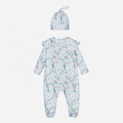 Newborn Jumpsuit Plain Autumn Long Sleeve Infant Clothing Bodysuit Cotton Baby Romper With Hat