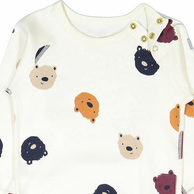 Spring Autumn Cotton bamboo Long Sleeve Printed Custom Baby Girl Boy Rompers Jumpsuits