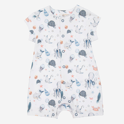 Summer Cotton Short Sleeve Plain Printed Baby Girl Boy Rompers Infant Jumpsuits