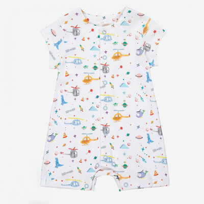 Summer Cotton Short Sleeve Plain Printed Baby Girl Boy Rompers Infant Jumpsuits