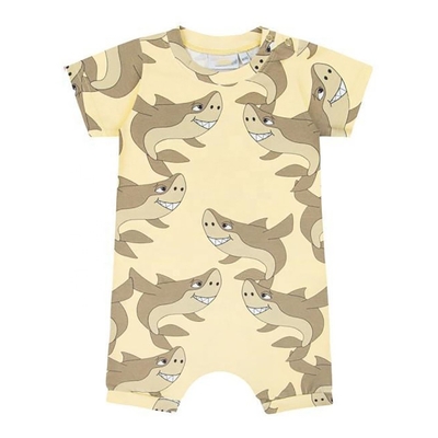 High Quality Baby 100% Cotton Overall Romper Summer New Children's Short Sleeve Cloth Baby Cartoon Jumpsuit Bodysuit