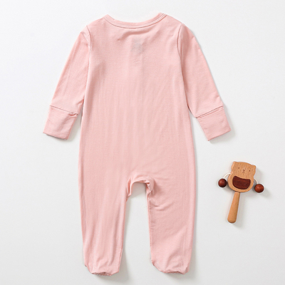 Custom bamboo pajamas baby romper with feet zipper pajamas sleepwear onesie organic bamboo baby clothes baby zipper romper
