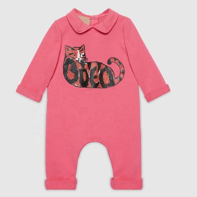 igh Quality Unisex CVC Fabric Cotton Baby Rompers Long Sleeve Solid Color Infant Clothing