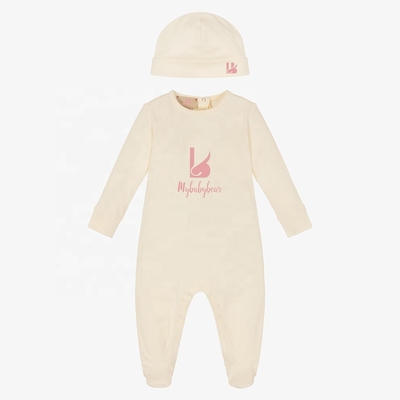 Cotton baby clothing set 2 pcs longsleeve romper hat new style for baby