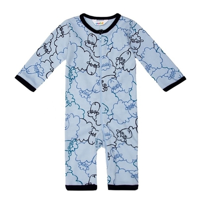 Good Quality Custom 100% Organic Cotton Baby Footie zipper Onesie Jumpsuit Low Price Baby Romper