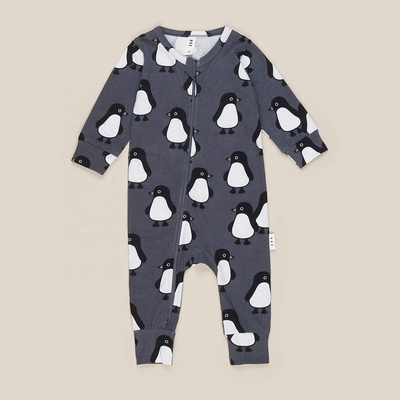 Good Quality Custom 100% Organic Cotton Baby Footie zipper Onesie Jumpsuit Low Price Baby Romper