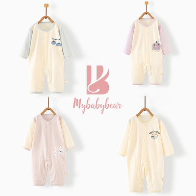 OEM ODM factory 100% Cotton Long Sleeve Unisex Baby Clothing Customized Logo Infant Baby Rompers