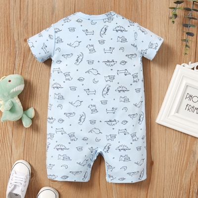 2023 Summer In Stock 100% Cotton Baby Jumpsuit Factory Reasonable Price Baby Rompers Short Sleeves Baby Clothing