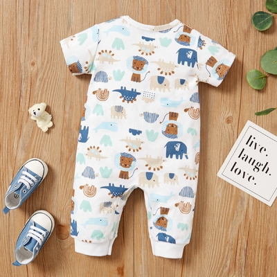 New Long Baby Creeper One Piece Baby Snap Baby Cotton With Printing Newborn Boys Girls Bodysuit Wholesale