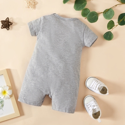 Baby 100% cotton overall romper Summer new children's short sleeve cloth Baby Letters Printing jumpsuit bodysuit