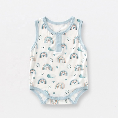 In Stocks Custom Color Printing Baby Rompers 97%Bamboo 3%Spandex Snaps Design Baby Clothing