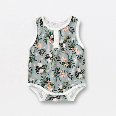 In Stocks Custom Color Printing Baby Rompers 97%Bamboo 3%Spandex Snaps Design Baby Clothing