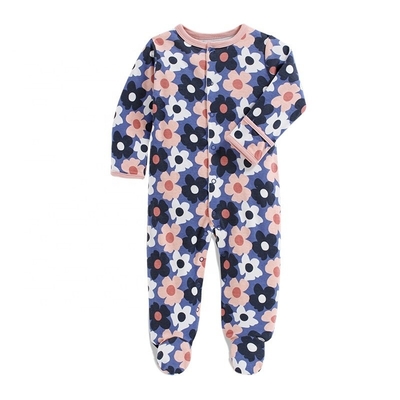 In stock Fold Hand and Snap Feet Design 100% Cotton Baby Romper Jumpsuit Baby Onesie Pajama