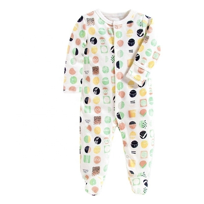 In stock Fold Hand and Snap Feet Design 100% Cotton Baby Romper Jumpsuit Baby Onesie Pajama