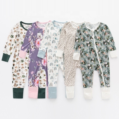 In Stock 2023 Bamboo Viscose Baby Sleep Rompers Organic Bamboo Baby Romper Newborn Reverse Zipper Jumpsuit Toddler Zip B