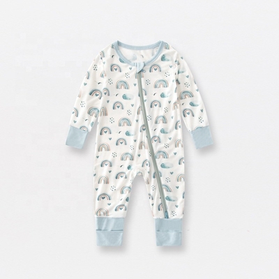 In Stock 2023 Bamboo Viscose Baby Sleep Rompers Organic Bamboo Baby Romper Newborn Reverse Zipper Jumpsuit Toddler Zip B