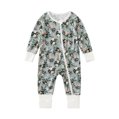 In Stock 2023 Bamboo Viscose Baby Sleep Rompers Organic Bamboo Baby Romper Newborn Reverse Zipper Jumpsuit Toddler Zip B