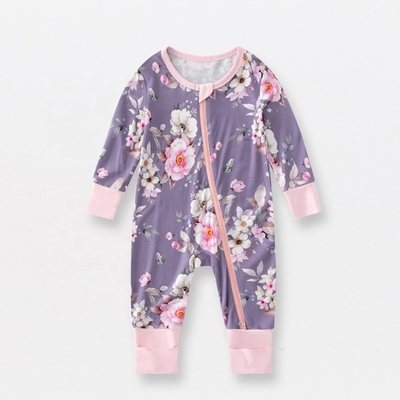 In Stock 2023 Bamboo Viscose Baby Sleep Rompers Organic Bamboo Baby Romper Newborn Reverse Zipper Jumpsuit Toddler Zip B