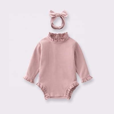 In Stock Baby Romper Bamboo Children Ruffle design Girls Baby Bodysuits